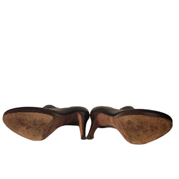 High Heel Leather Ankle Booties BCBG MaxAzria Catilda Size 9 Stilettos Dark Brow - Picture 6 of 14